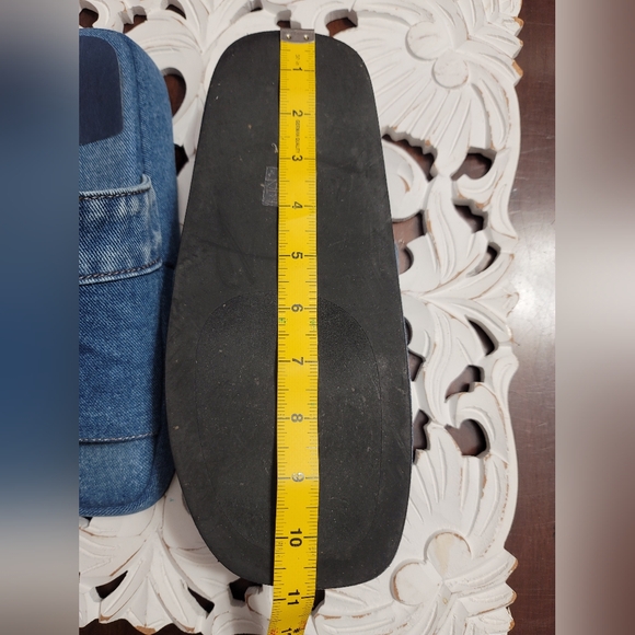 Jeffery Campbell Blue Sky Denim Slide Sandal Size 8.5 - Picture 12 of 13